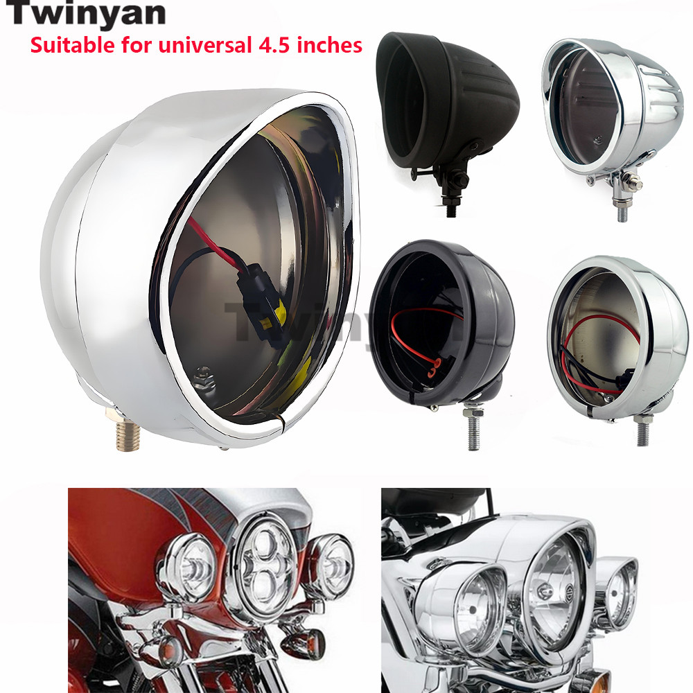 ユニバーサル 4.5 インチボトムマウントヘッドライト LED ヘッドランプライトカバーバケットハウジング灯台シェルフォグパッシング補助ライト