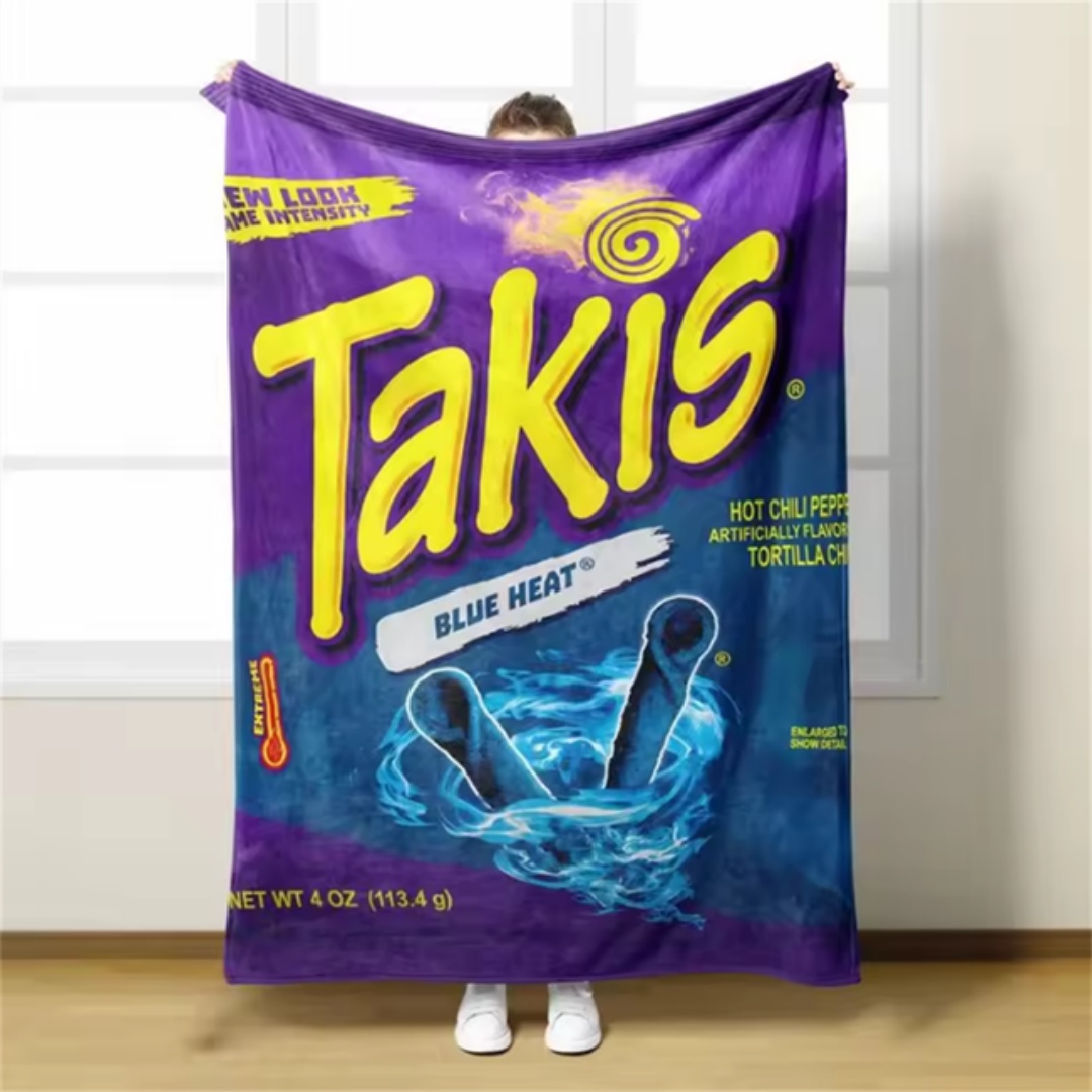 タキス チリ 鮮やかなソフト フランネル ブランケット ウルトラ コージー スロー ベッド ソファ 旅行 キャンプ用 - 誕生日ギフト 1個