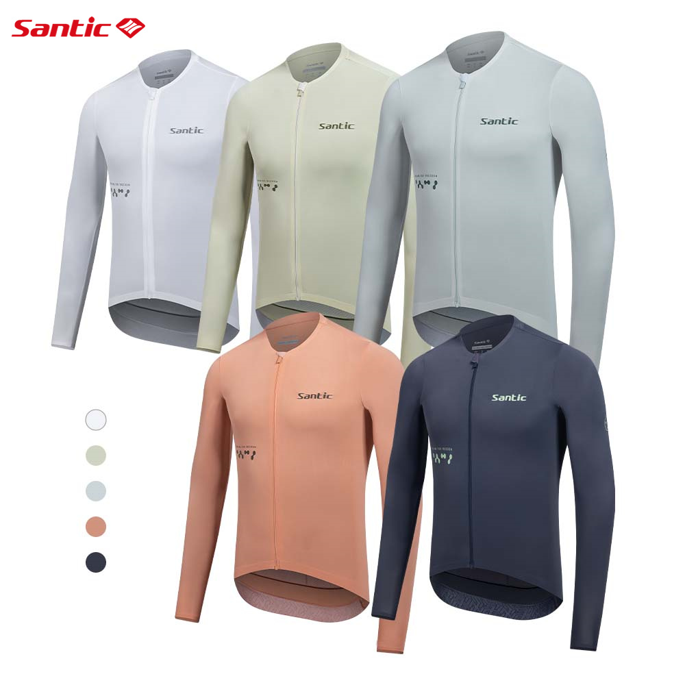 Santic 夏メンズサイクリングジャージ通気性長袖バイクジャージ日焼け止めプロフェッショナルサイクリングジャージ TM25C01182