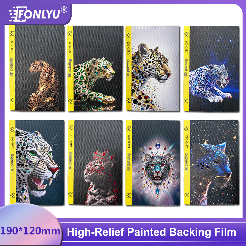 FONLYU 50pc 3D 高浮き彫り絵画動物バックフィルムステッカー装飾スキン iPhone 17 プロマックスハイドロゲルフィルム切断機