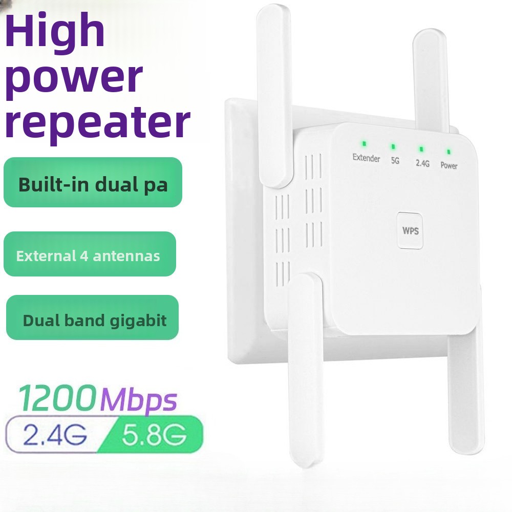 5Ghz WiFi リピーター AC1200 Wi-Fi ブースター WiFi エクステンダー アンプ 2.4G/5GHz Wi-Fi 信号ブースター長距離ネットワーク アクセス ポイント