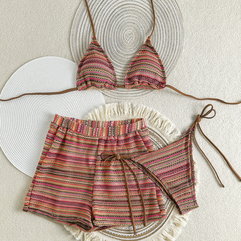New Sexy Striped Bikinis Female Swimsuits Women 3 Piece Swimwear Beach Swim Wear Bathing Suits Brazilian Bikini Set Pool Bather