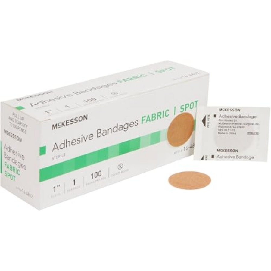 MCKESSON 粘着スポット包帯 Medi-Pak パフォーマンス ファブリック 直径 1 インチ ラウンド タン