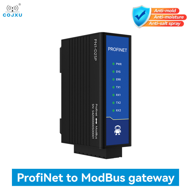 ProfiNet to ModBus ゲートウェイ COJXU PN1-D25P シリーズ 2 シリアル ポート RS485 RS422 標準 ProfiNet プロトコル DIN レール取り付け