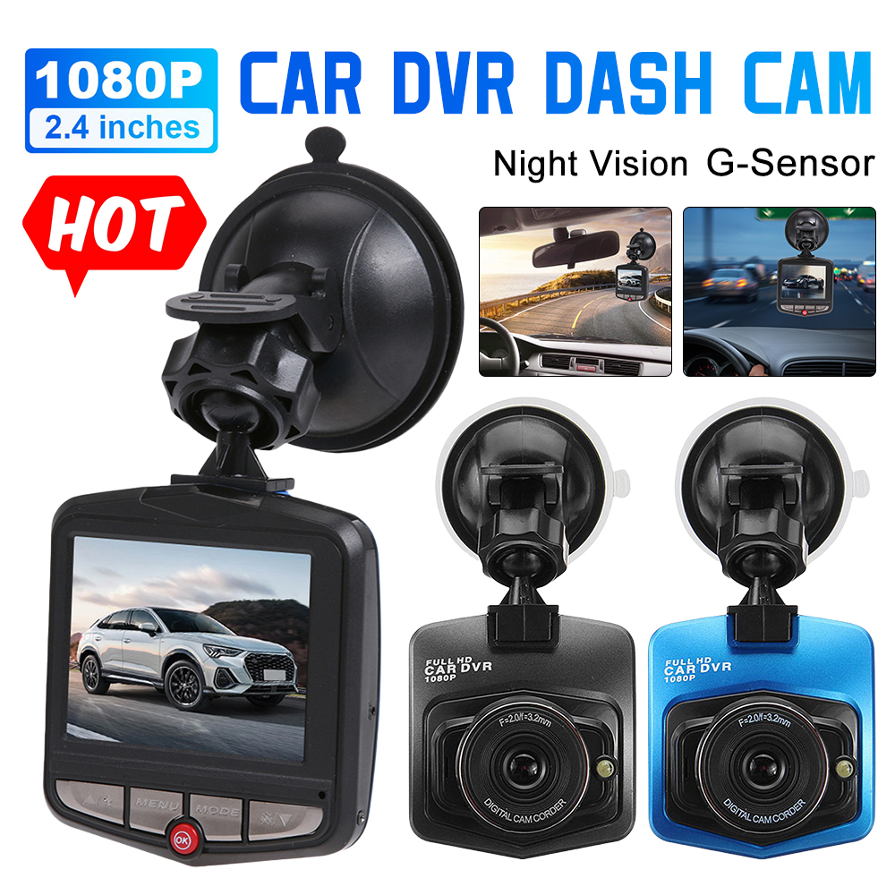 ダッシュカム吸盤 HD 1080P 車 DVR ナイトビジョン ドライバーレコーダー ループ録画 2.4 インチ LCD スクリーン モーション検出 G センサー