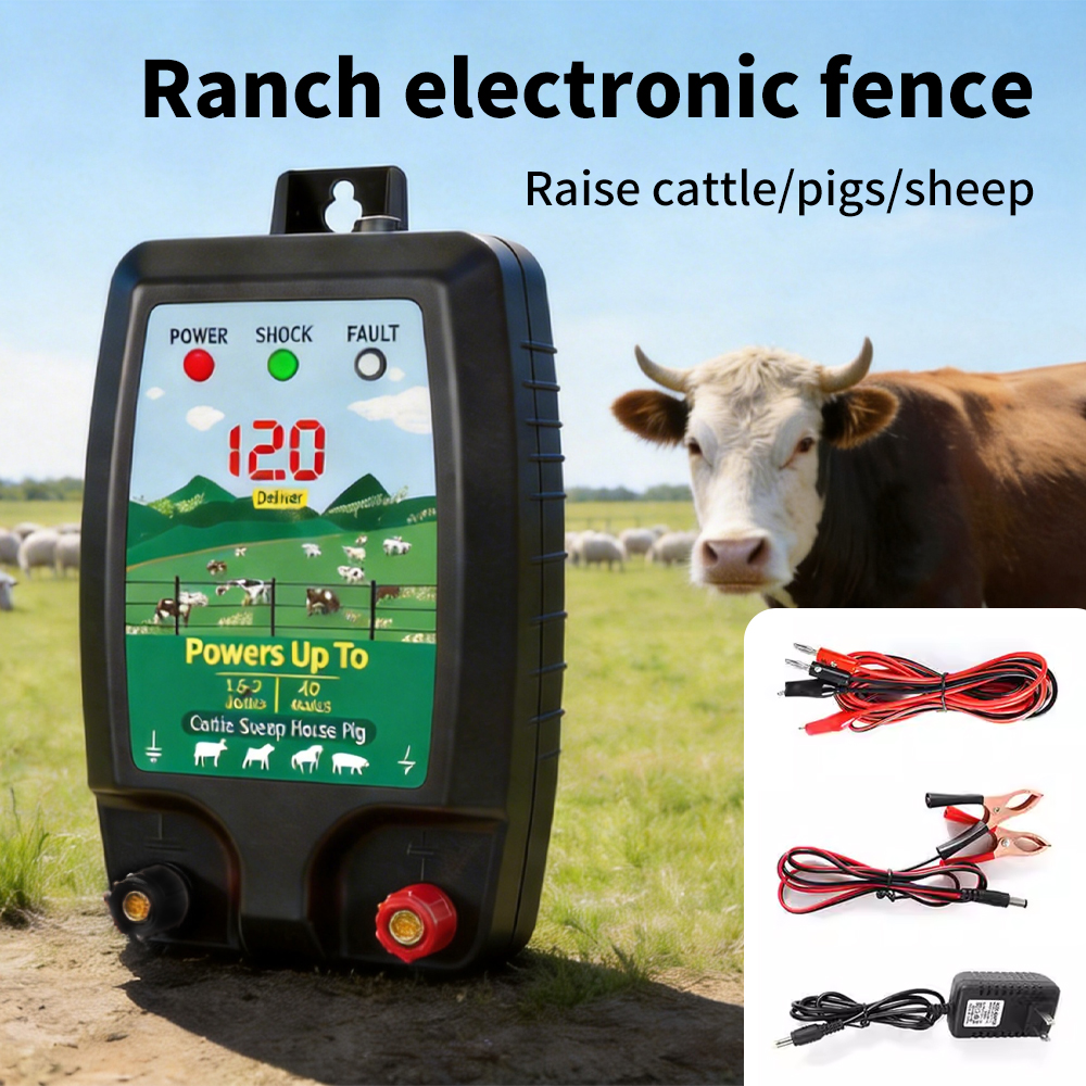 5 メートル電気柵エナジャイザー 1.5J 牛馬牛羊鶏家畜電気羊飼いエナジャイザーコントローラ動物用
