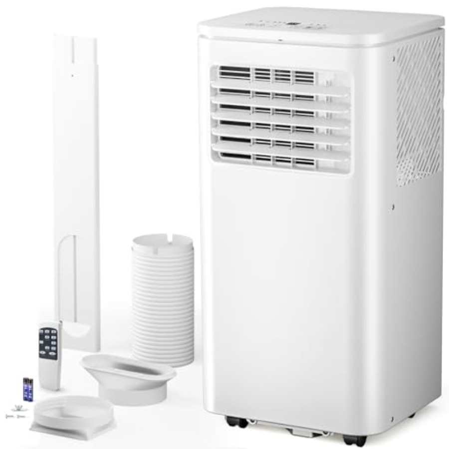 家庭/キッチン/オフィス用ポータブルエアコン、ABSプラスチックハウジング、白、3-in-1機能冷却付き10000 BTU冷却