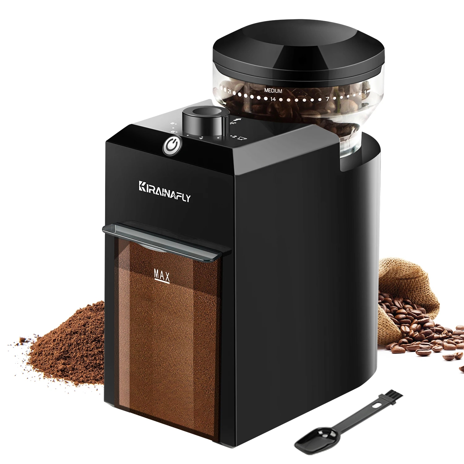 自動バリミルコーヒーグラインダー電動コーヒー豆粉砕28調整可能なギア付きエスプレッソフレンチプレスドリップコーヒー用