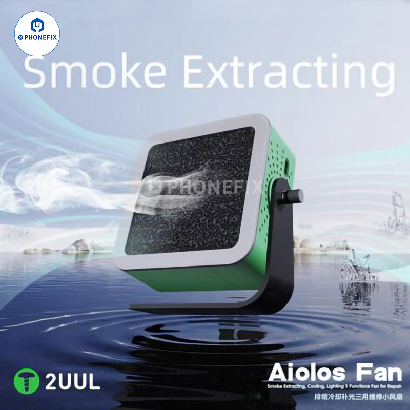 2UUL Aiolos ポータブルファンヒューム抽出冷却照明 3 in 1ミニファン携帯電話 PCB 溶接修理用カーボンフィルター付き