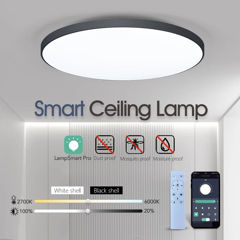 スマート Led シーリングランプ 36 ワット 50 ワット 220 V 調光可能なモダンな Led シーリングライト APP リモコン付き寝室リビングルーム