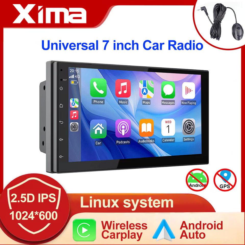 XIMA Universa 7 インチ Linux システムカーラジオステレオワイヤレス CarPlay Android 自動マルチメディア MP5 ビデオ 2din ユニバーサル車のヘッドユニット