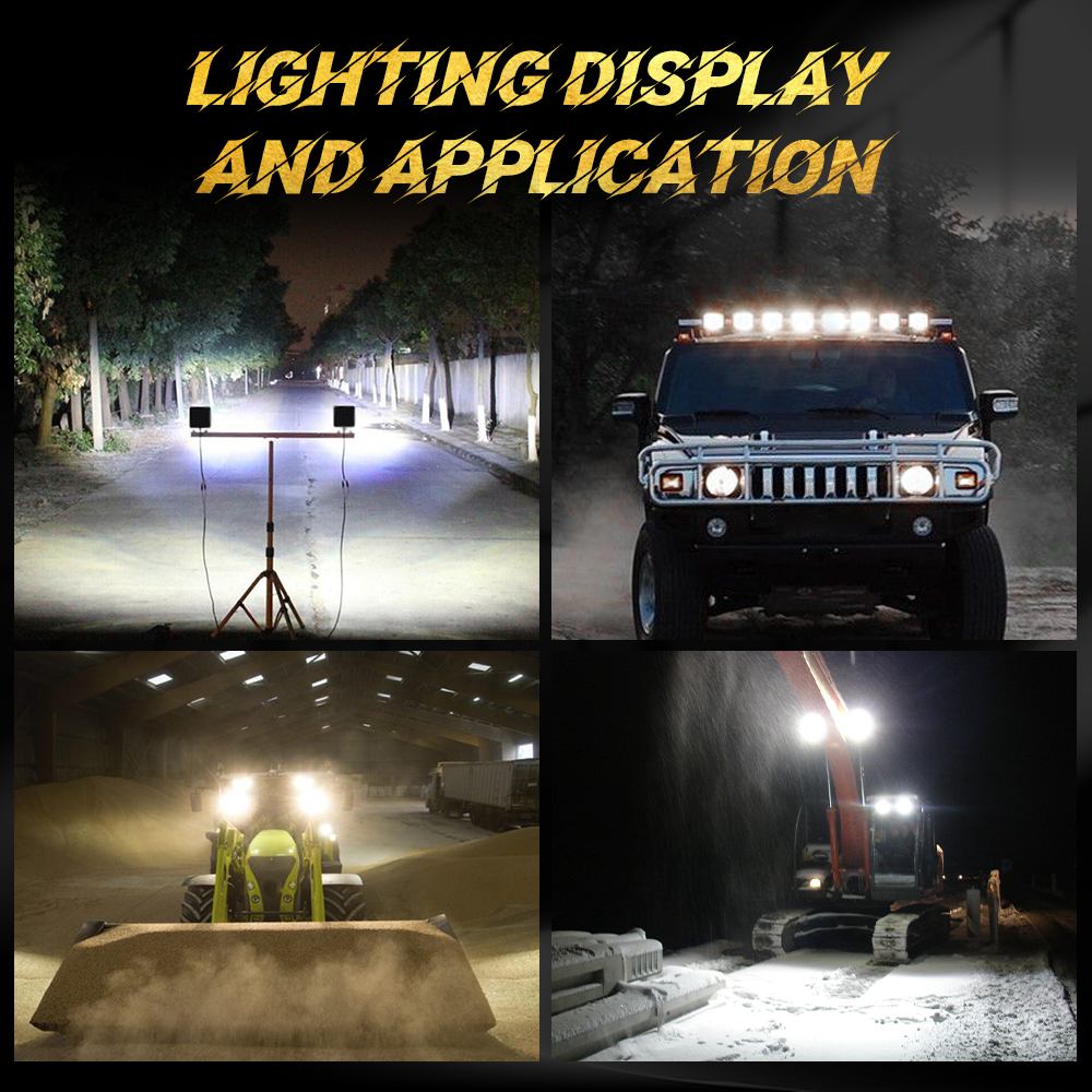 BraveWAY 4 インチ LED ワークライトポッド 6000k フラッドライトフォークリフトトラックトラクター SUV 建設車両オフロード使用 12V 24V IP68