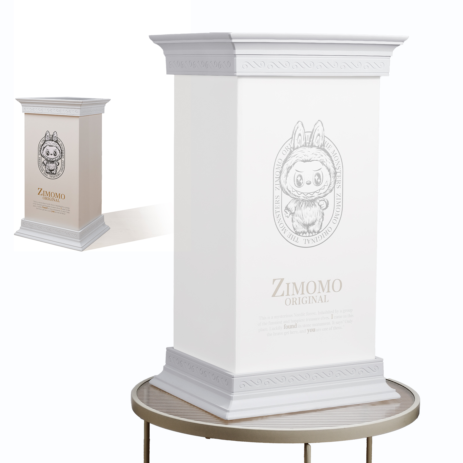 初期のみローマ柱ベース Zimomo ディスプレイなしアクリルボックスポップマート Labbubu 人形用透明防塵収納ラック