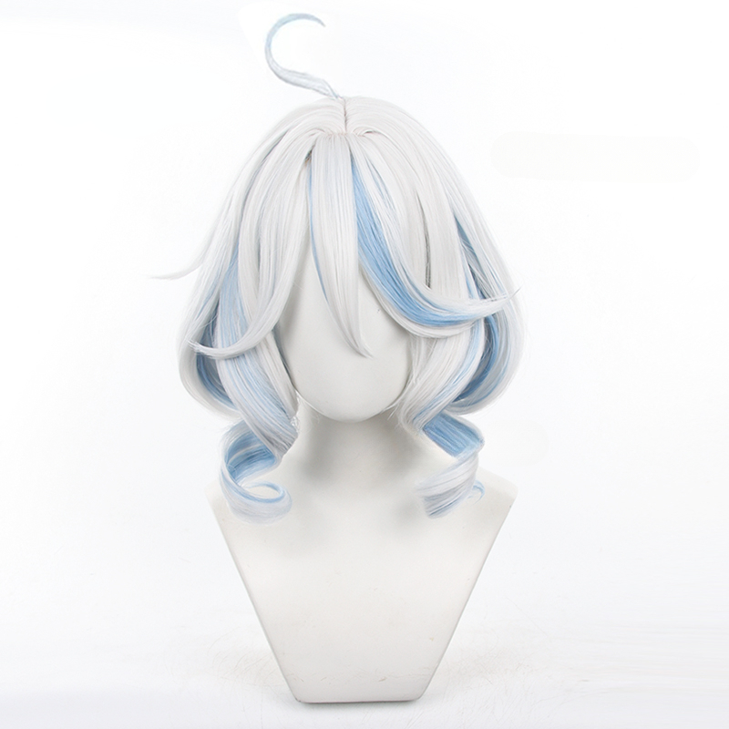 Focalors コスプレダブル取り外し可能なショートヘア合成繊維ウィッグ原神 Frelina コスプレウィッグ