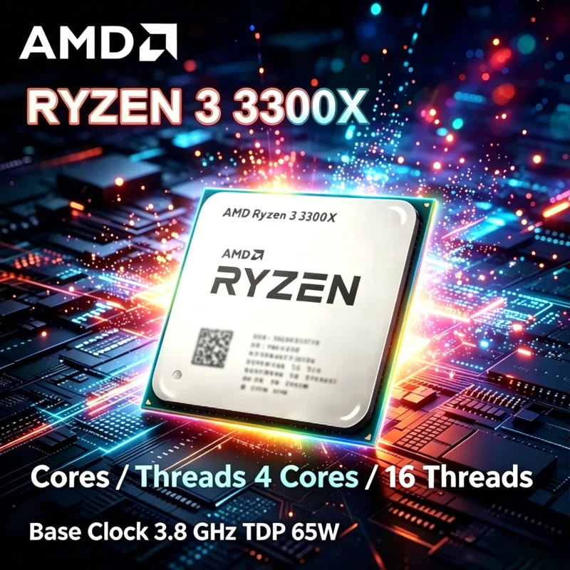 AMD Ryzen 3300X R3 3300X 3.8 GHz クアッドコア 8 スレッド 65W CPU プロセッサー L3=16M 100-000000159 ソケット AM4 65W バルク