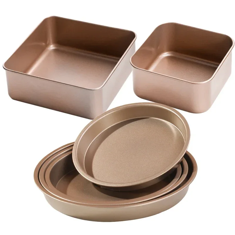6/7/8/9 inch Non-Stick Baking Tray Pizza Pan Thickened Carbon Steel Bread Cake Mold Square Kitchen Baking Accessories Bakeware