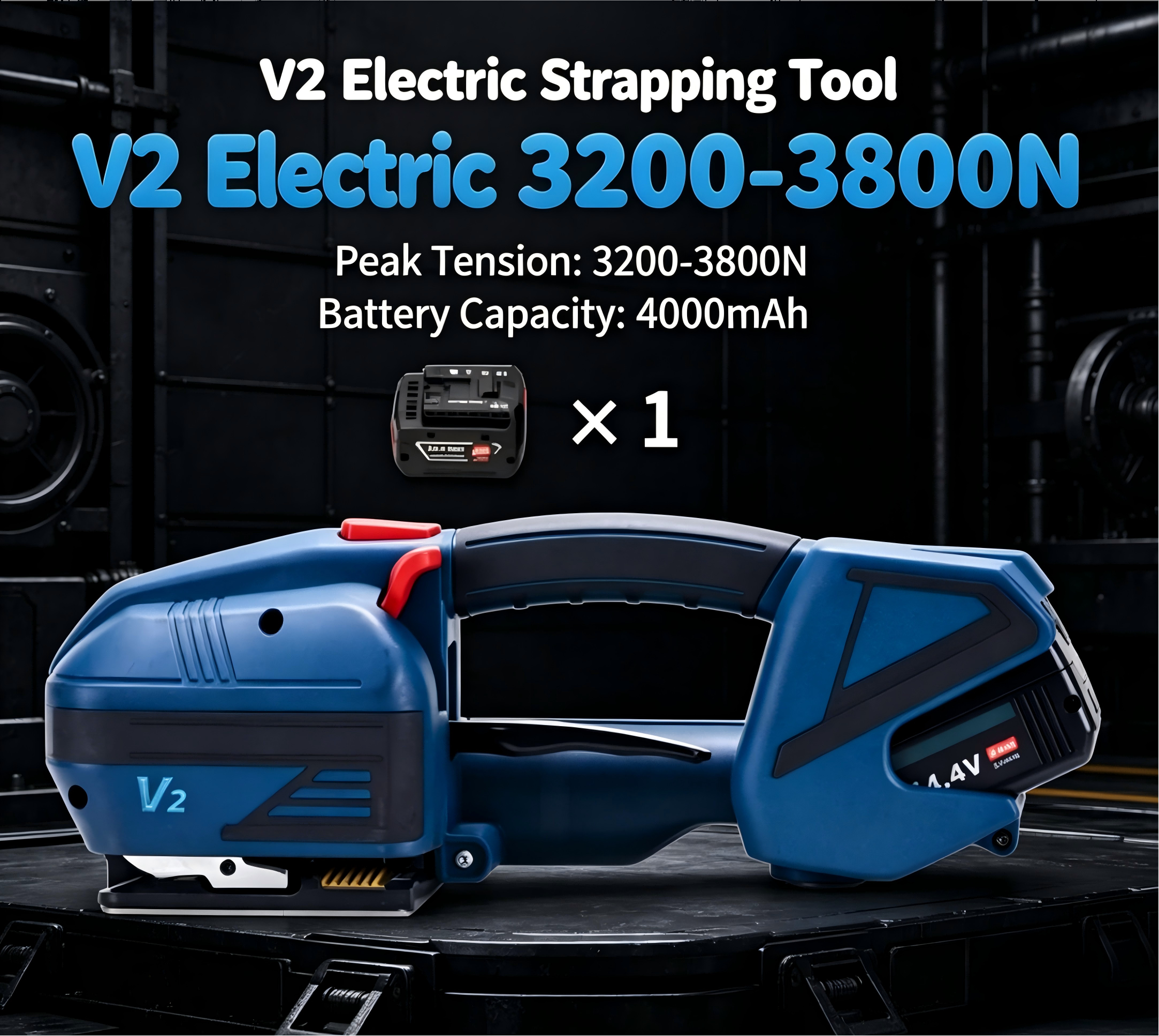 ツールポータブル 3200N カートン 1/2 ' ~ 5/8' PET PP ベルトバンディングストラッピングマシン V2 バッテリー駆動プラスチックストラッピング