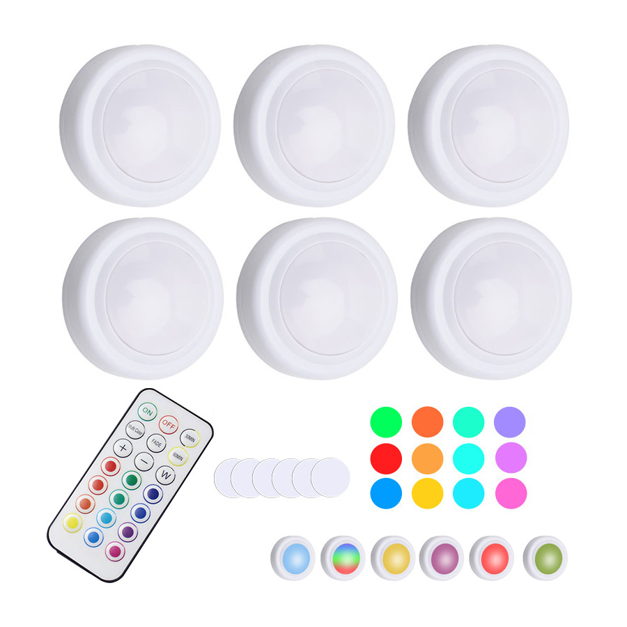 LED アンダーキャビネット照明 13 色リモコン調光可能なホッケーライトクローゼットキッチンワードローブナイトライト長いバッテリー寿命