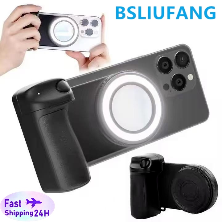 BSLIUFANG 磁気電話カメラ撮影ハンドグリップ電話ホルダー撮影補助リモコンハンドルスマートフォン iPhoneAndroid 用