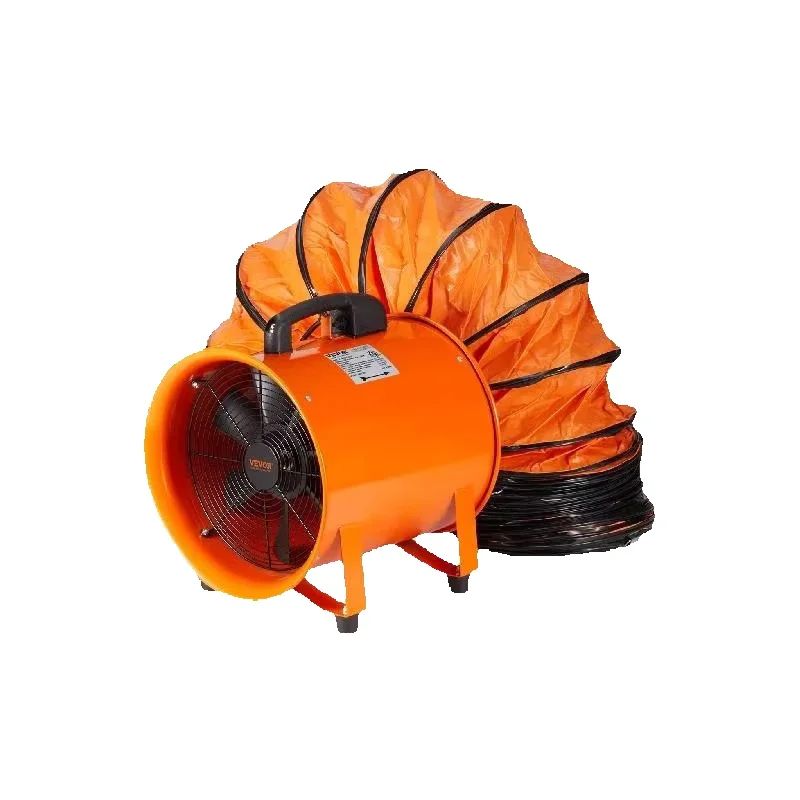 SucceBuy 産業用排気ファン 10/12 インチ換気ファンベンチレーター 5 メートル PVC ダクト排気ブロワー付き家庭用職場工場用