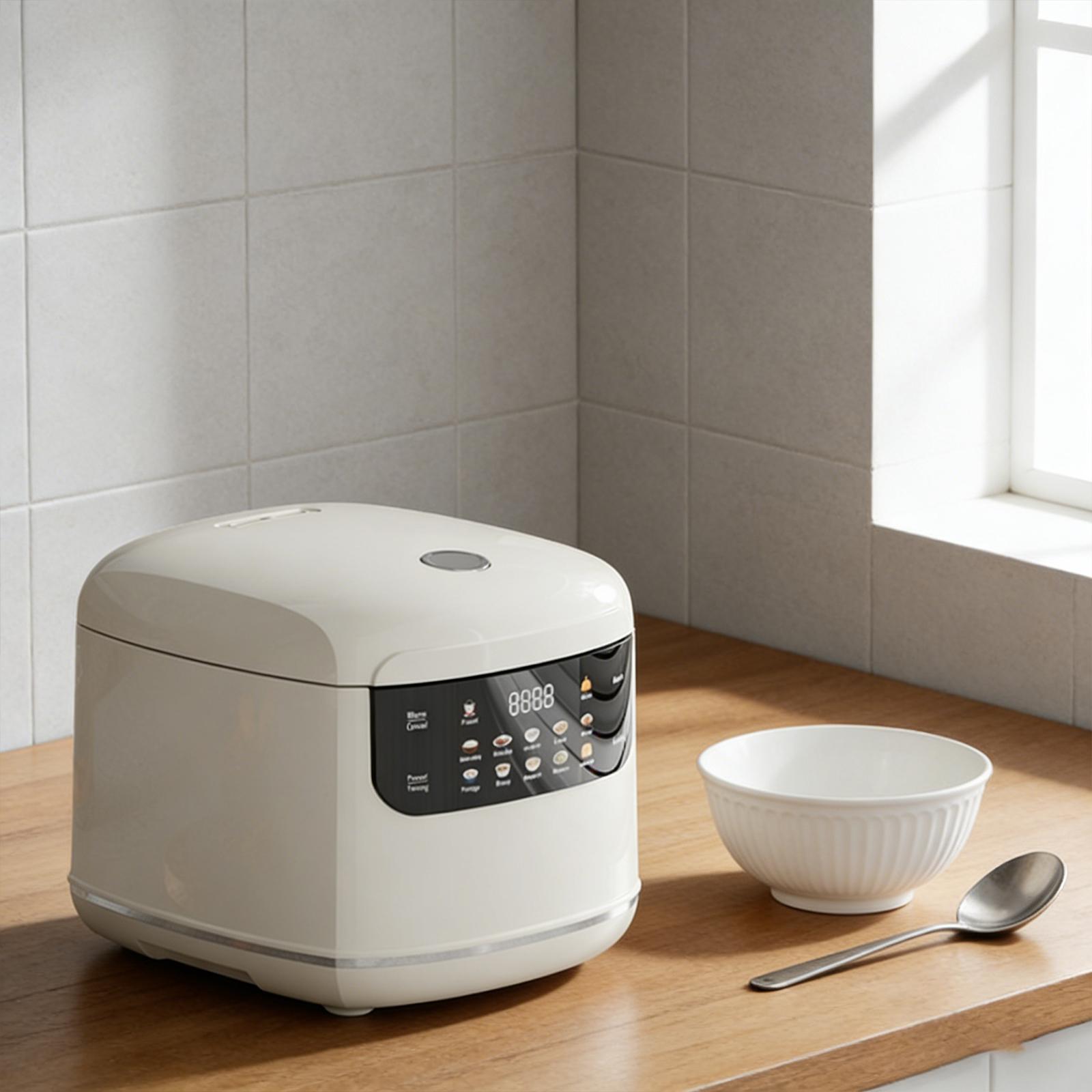 デジタル炊飯器ポータブル、多用途400Wテフロン加工の内釜、スロークッカー炊飯釜2L、フライヌードル、パスタ、卵、ラーメン用