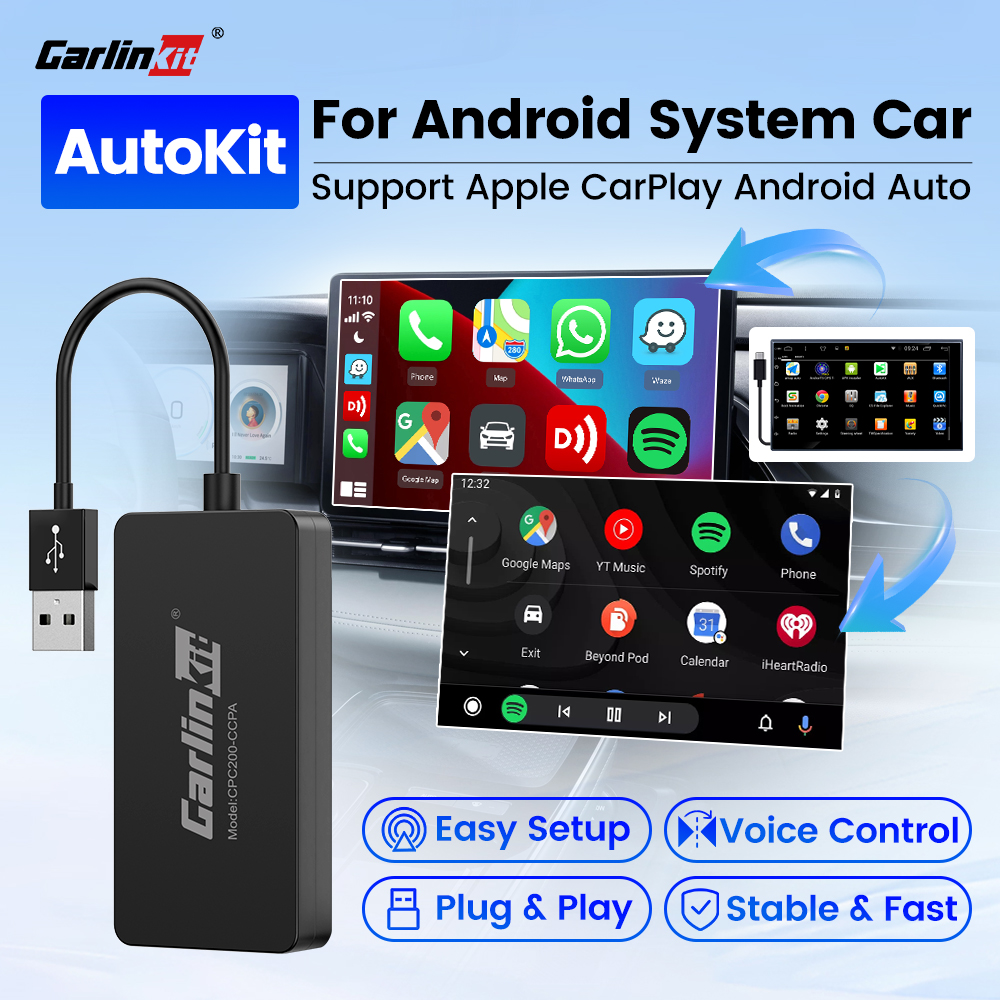 CarlinKit CCPA ワイヤレス CarPlay Android カーラジオワイヤレス Android Auto ワイヤレス自動接続ミラーリンクスマート USB アダプター