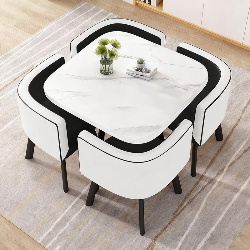//卸売モダンで環境に優しい丈夫なダイニングテーブルセット4椅子木製レストランホテルカフェアパート商業用ダイニング