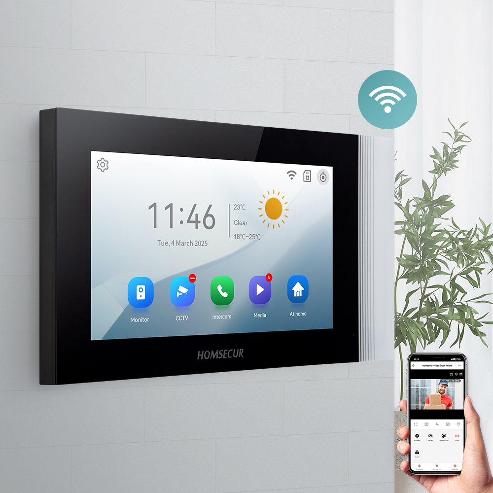 HOMSECUR HD XM714H 屋内モニター WIFI ビデオドア電話インターホンドアベル用