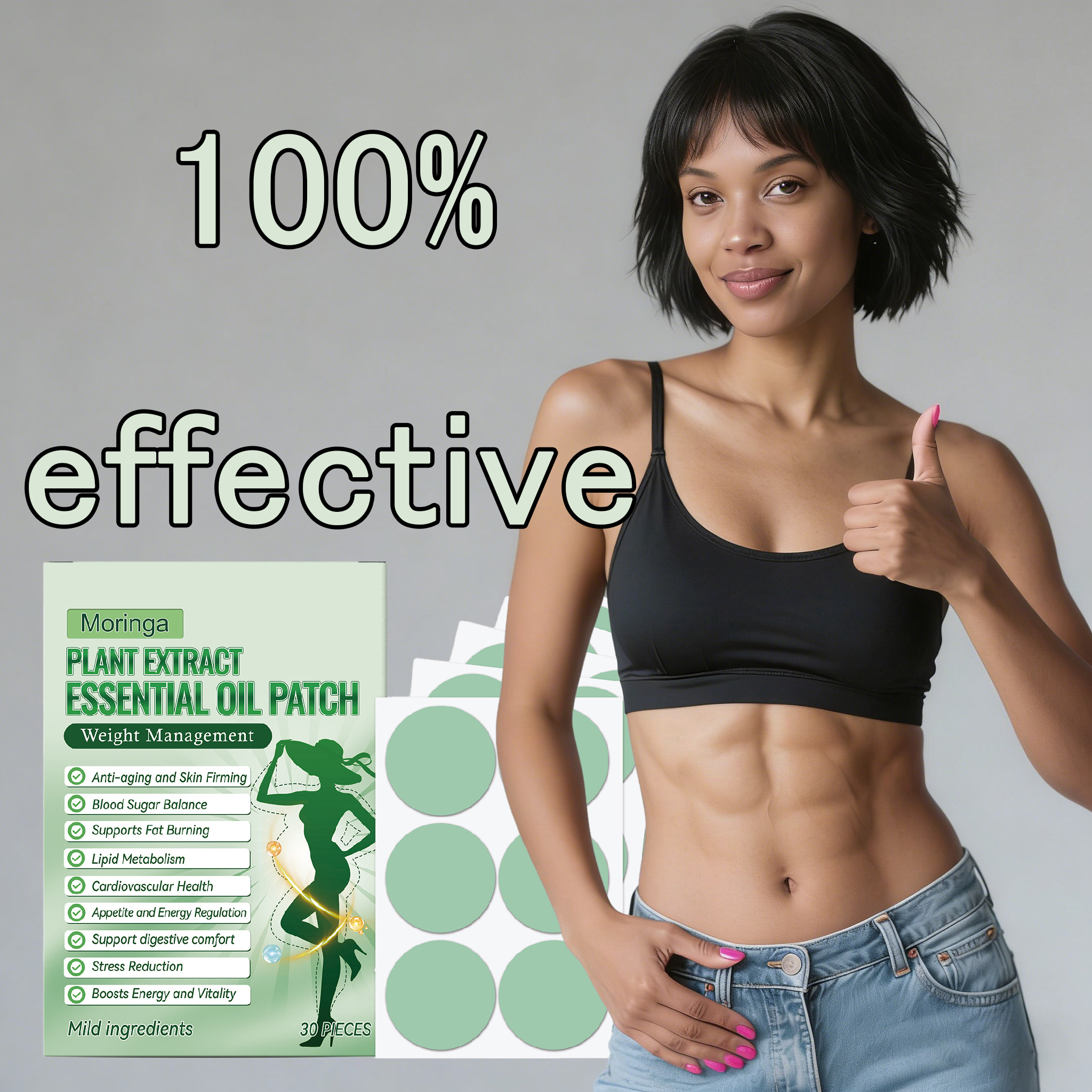 TITOK HOT 10-in-1 ケア パッチ、天然植物活性物質、肌に浸透し、ボディケア、女性向け毎日の輪郭ケア、ユニセックス。