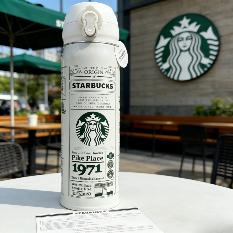 スターバックス 1971 ヘリテージ サーマル カップ ブラック ホワイト 断熱タンブラー コレクターズ ラッキー チャーム 完璧なホリデー ギフト