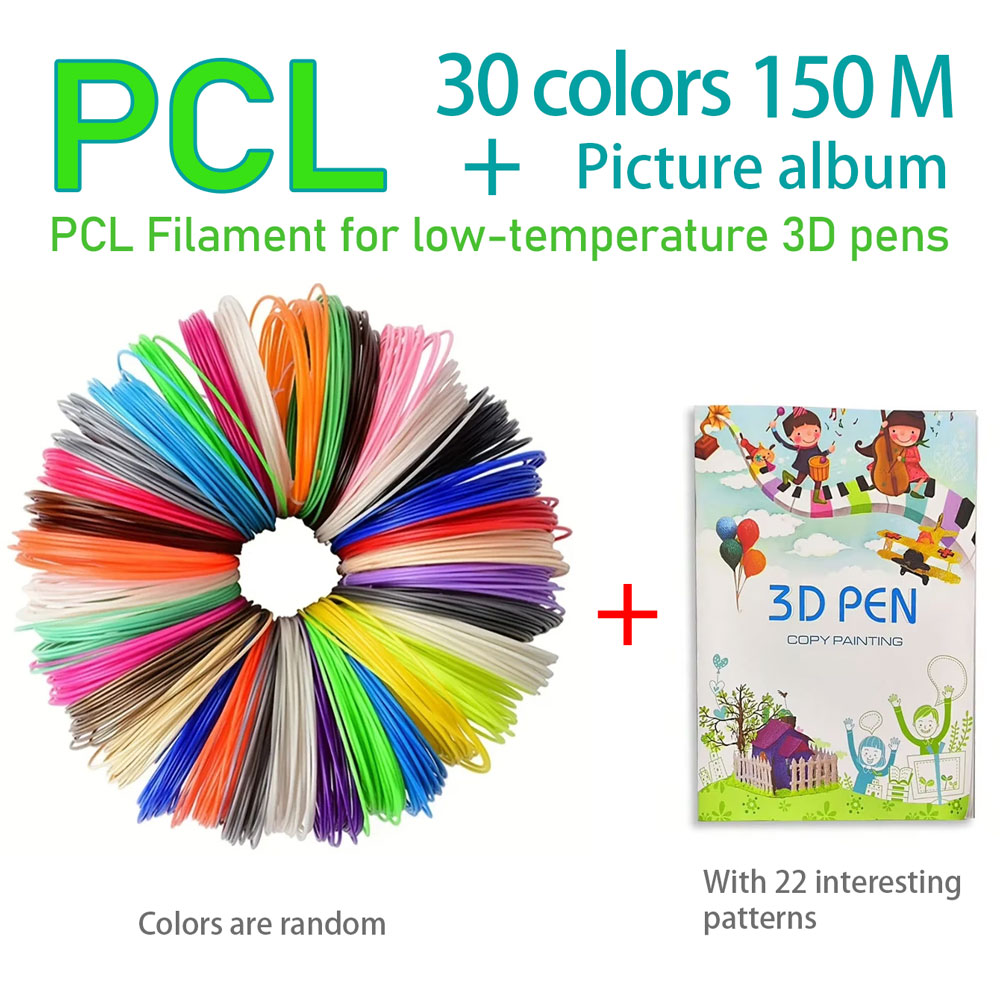 3D 印刷ペン PCL フィラメント 1.75 ミリメートルマルチカラーセットクリエイティブ描画アルバムユニバーサル 60-100 ℃ 3D ペンブラシライン素材
