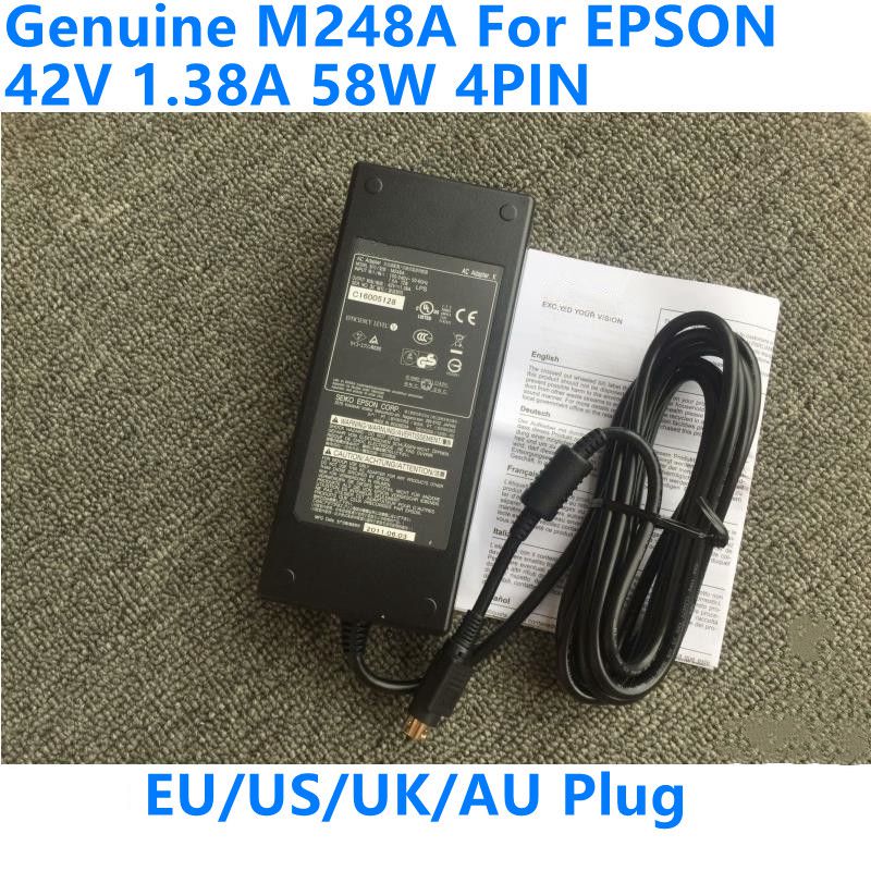 本 42 V 1.38A 58 ワット 4PIN M248A AC DC アダプタ EPSON スキャナ TM-C3520 C3400 C3500 M832 プリンタ電源アダプタ充電器