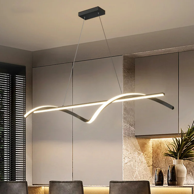 現代の LED ペンダントライトキッチンダイニングルームランプ 90-260V 40 ワット天井シャンデリア光沢ミニマリスト家の装飾照明器具