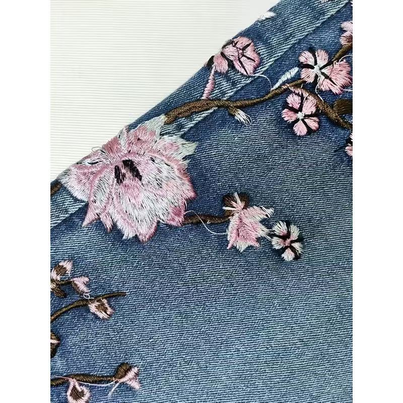 韓国 Y2K アメリカのストリート弾性ストレートレッグベルボトム刺繍デニムジーンズ女性のファッションレトロハイウエスト