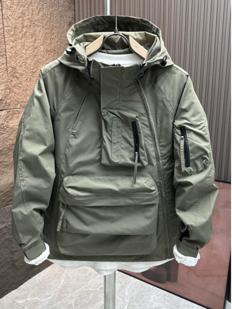 男性貨物フィールドジャケットウインドブレーカー上着メンズ戦術防水パイロットカジュアルオート麦パーカー男性狩猟軍服 A14