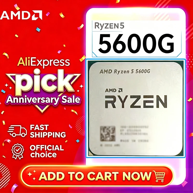 AMD Ryzen 5 5600G R5 5600G Zen3 7nm APU 6C12T 3.9-4.4GHz 16MB L3 Vega7 グラフィックスソケット AM4 ルーズ CPU クーラーなし