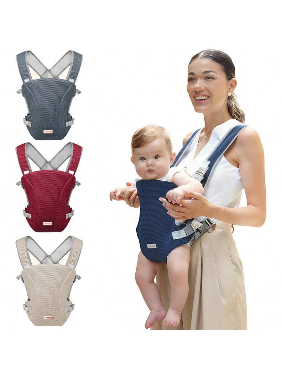 Baby Mesh Carrier, Front-Carrying Type - Horizontal Carry Waist Stool Carrier, Mesh Design for Better Ventilation, Cross-Back Design, Adjustable Shoulder Straps, Lightweight and Suitable for All Seaso