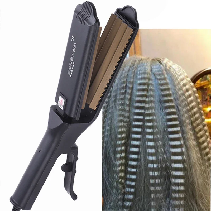 セラミッククリンパアイロンふわふわ髪型ヘアアイロン波板プレートクリンパヘアアイロン帯電防止ヘア圧着アイロン