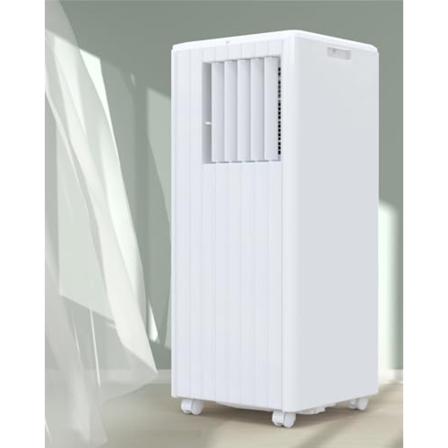 家庭用ポータブルエアコン、3-in-1機能とリモコンを備えたプラスチック製の白い8000 BTUユニット