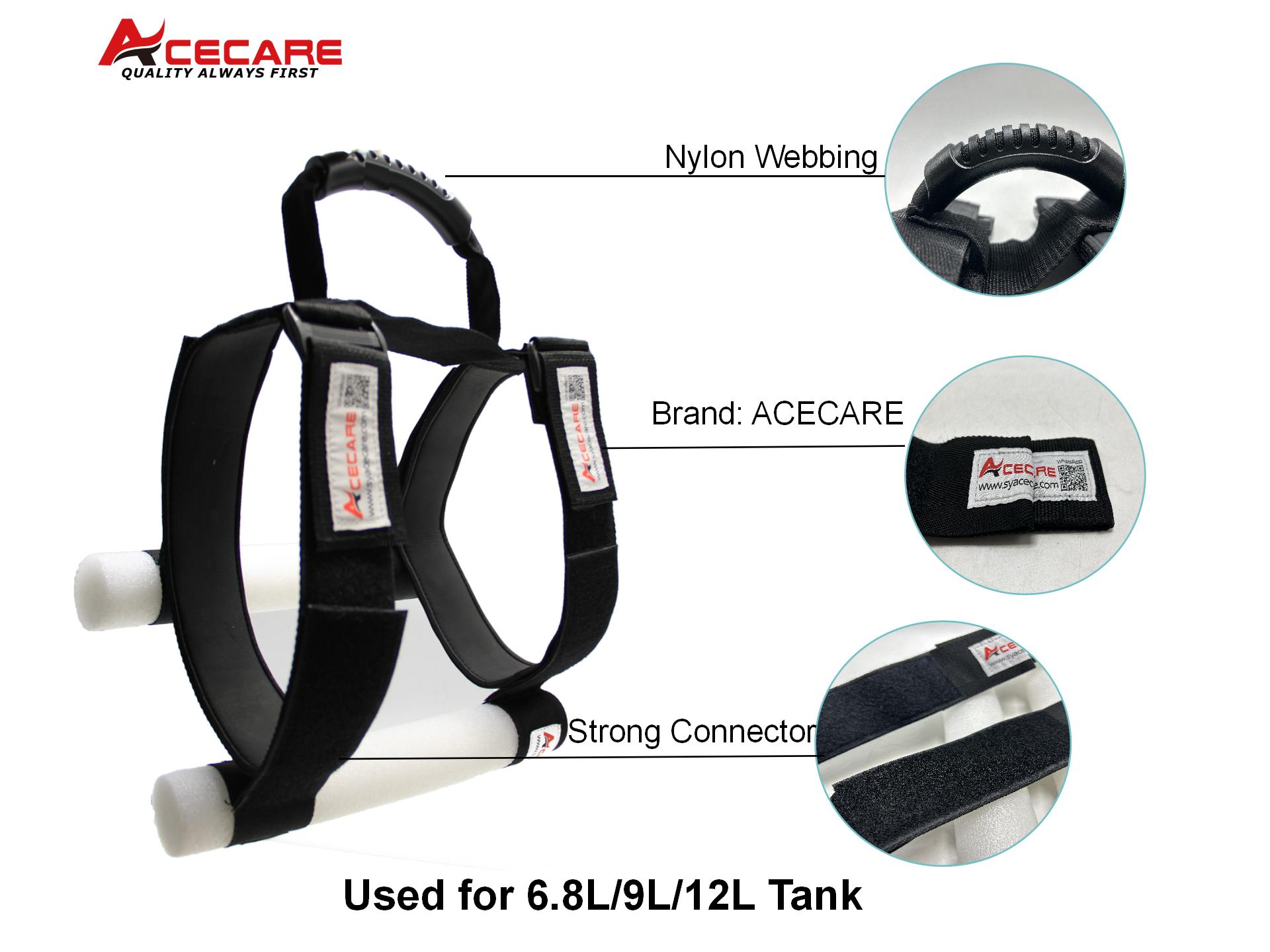 Acecare ポータブル新しいシリンダーストラップハンドル 6.8L/9L/12L 4500psi スキューバダイビング高圧カーボンファイバータンク用