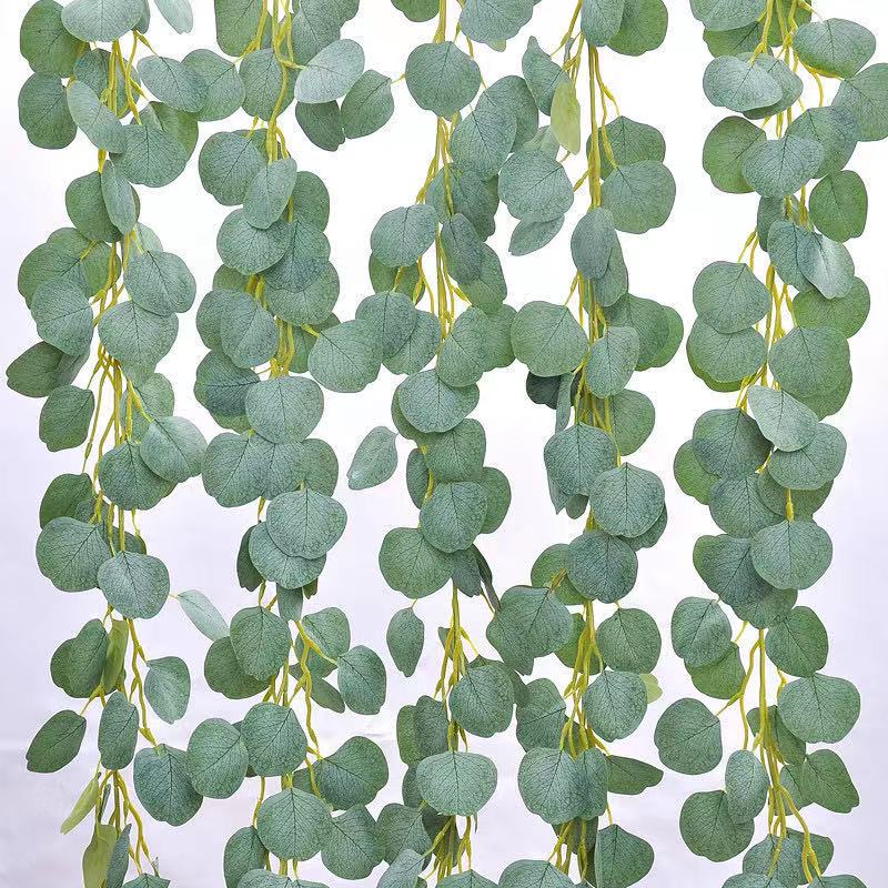 3 パック 2 メートル人工ユーカリガーランド緑の葉つる植物結婚式ホームパーティーアーチ壁ガーデン DIY 装飾