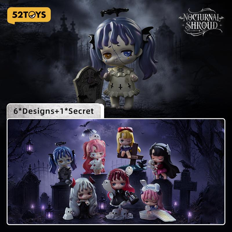 52TOYS ブラインドボックス リリス-夜行性シュラウド かわいいアニメ アクション フィギュア 漫画 モデル サプライズ ボックス ミステリー ボックス