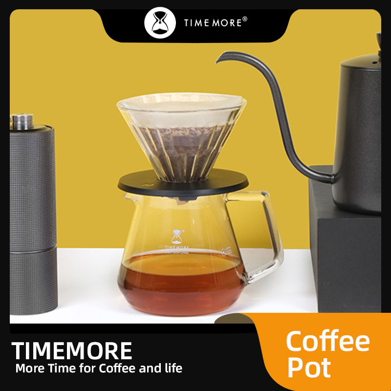 TIMEMORE コーヒーティーポット 360 ミリリットル 600 ミリリットルミルクマグ契約キッチン用無料ギフトガラスカバーとシリコンリング