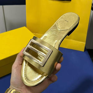 Wholesale Summer Luxury F Slide Women's Flip-Flops: Custom Designer Brand Flat Fashionable Women's Sandals and Flip-Flops 2026