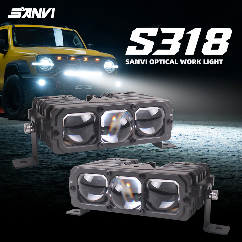 SANVI S318 LED ワークライトバイ LED スポットライトフォグランプグリルライトヘッドライト補助ライト車オートバイオフロード SUV ATV