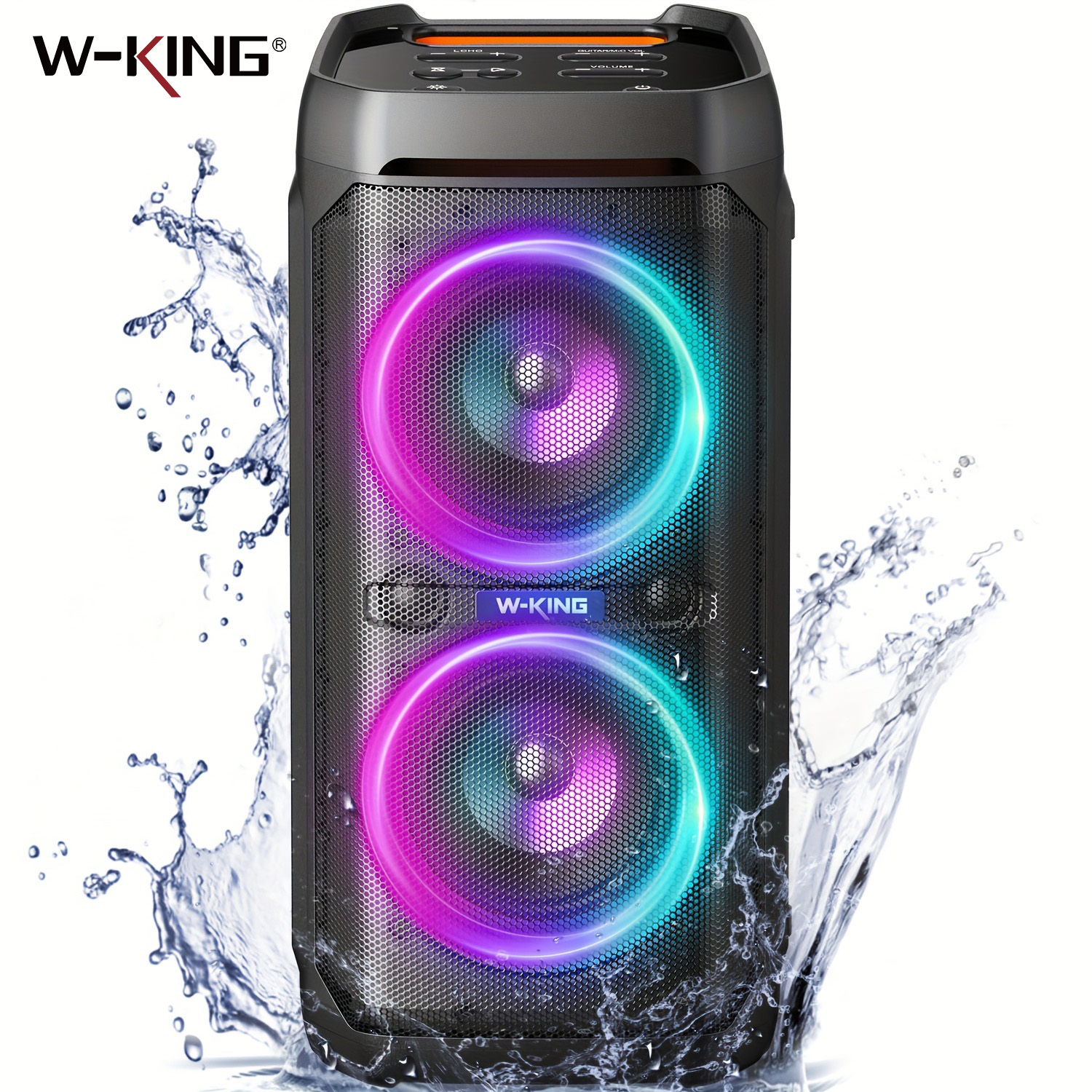 W-KING T11 Bluetooth スピーカー、100W RMS、IPX6 防水、BT 5.3 ポータブルパーティーラジカセワイヤレス重低音/115dB 大音量大サウンド