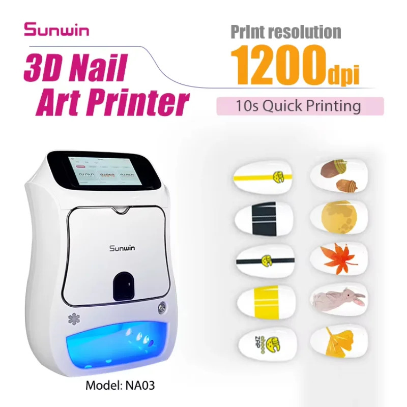 2026 AI 3D ネイルアートプリンター 1200DPI 自動ネイル塗装機 UV ライト乾燥機 WiFi スマートサロンマニキュア機器