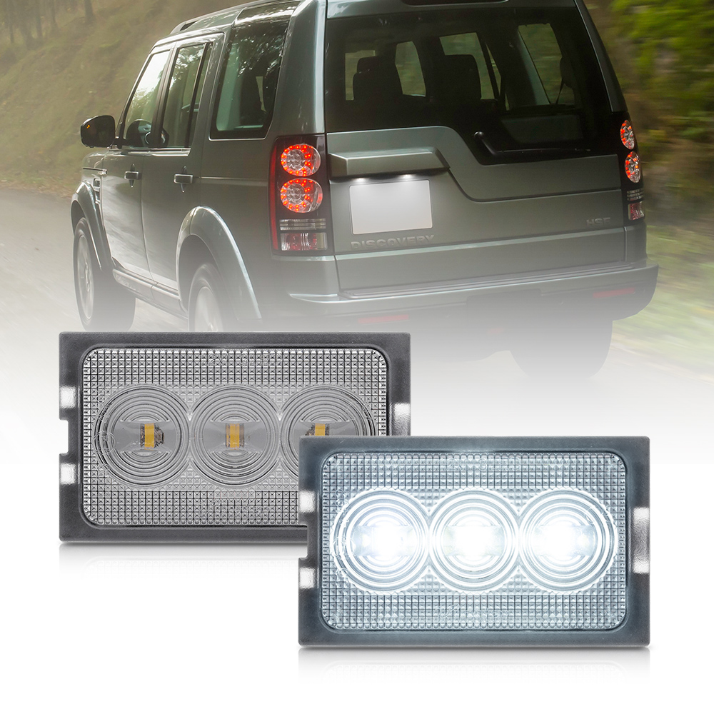 2 個 LED ライセンスナンバープレートライトランドローバー LR ディスカバリー 3 4 フリーランダー 2 ラングローバースポーツ L320