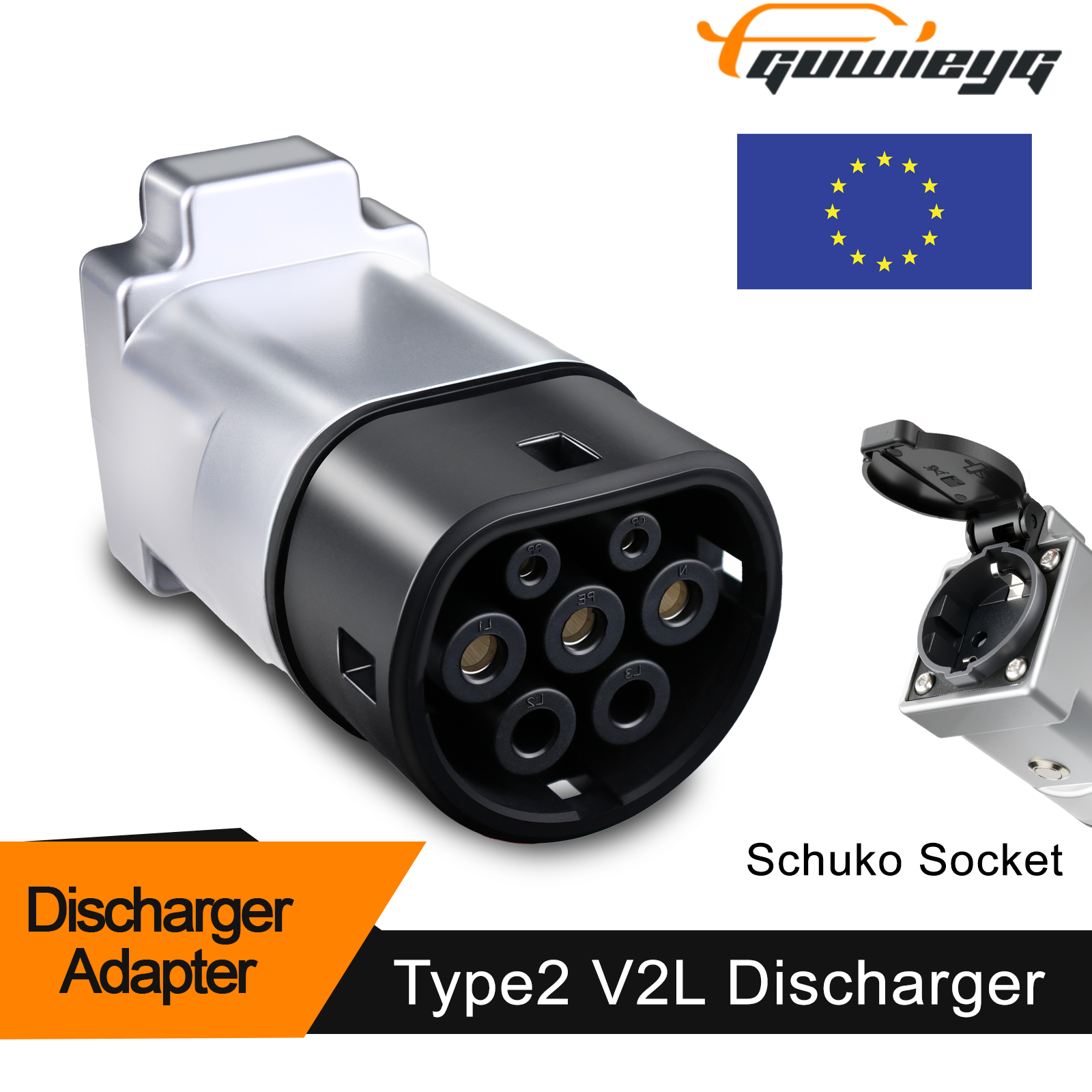 GUWIEYG V2L 放電器タイプ 2 車放電 EV ケーブルアダプターサポート MG BYD ルノー放電 V2L 車両にロードタイプ 2