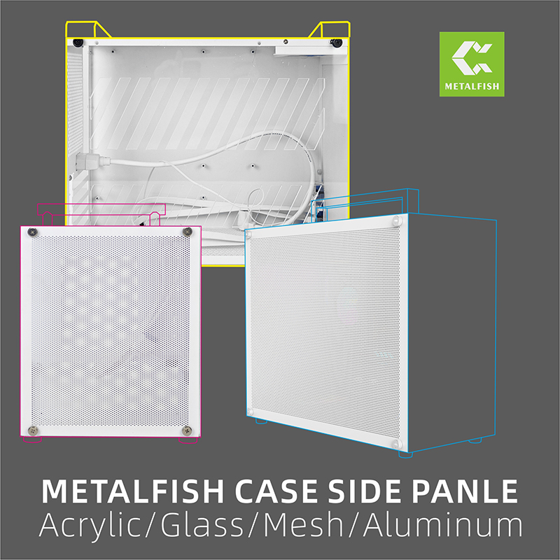 METALFISH PC ケースサイドパンルコレクション T40/T60/S3/S5 MAX などメッシュ/アクリル/アルミニウムサイドパネルが含まれます